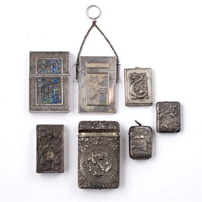 Lot 429 - Seven white metal card cases