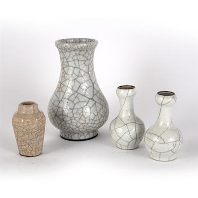 Lot 430 - Four crackleware vases