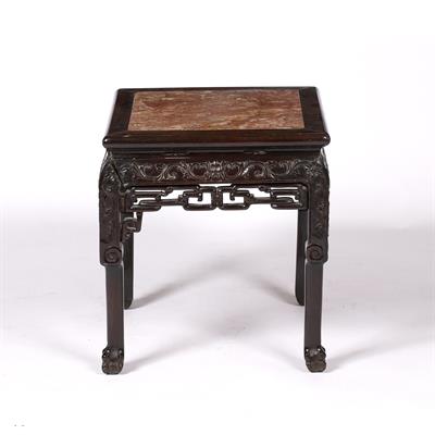 Lot 462 - Hardwood and marble stand