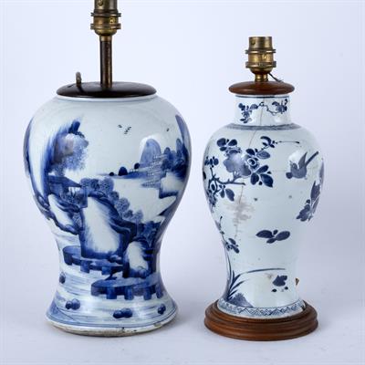 Lot 484 - Two blue and white vases