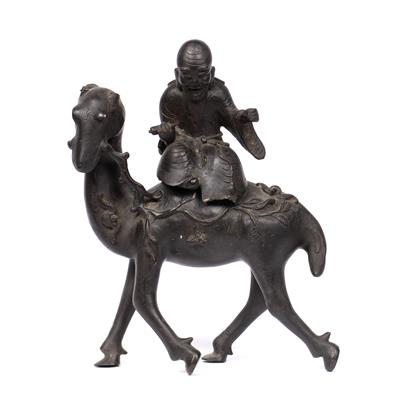 Lot 497 - Bronze model of a lohan on a deer