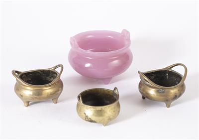 Lot 504 - Pink glass censer