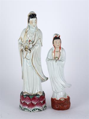 Lot 505 - Two porcelain models of Guanyin