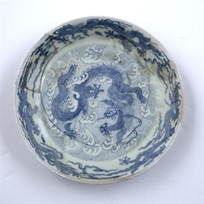 Lot 535 - Blue and white porcelain large bowl