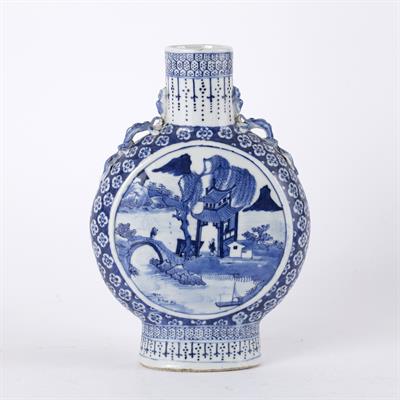 Lot 544 - Blue and white moon vase