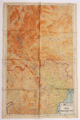 Lot 576 - M19 44M Double sided Escape and Evade WWII silk map