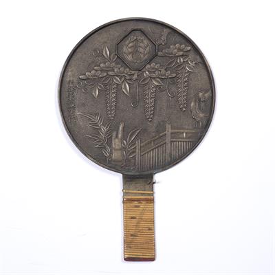 Lot 742 - Bronze hand mirror