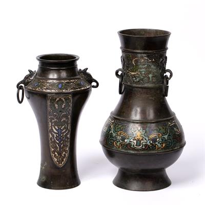 Lot 743 - Two bronze vases