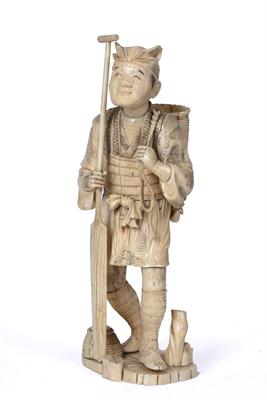 Lot 797 - Ivory figure of a fisherman