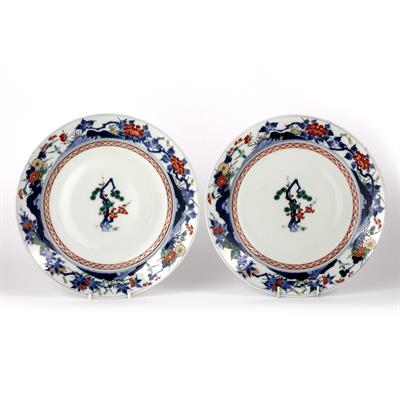 Lot 802 - Pair of Kakiemon style large plates