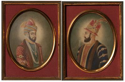 Lot 855 - Pair of framed miniatures