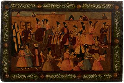 Lot 860 - Painted Persian panel