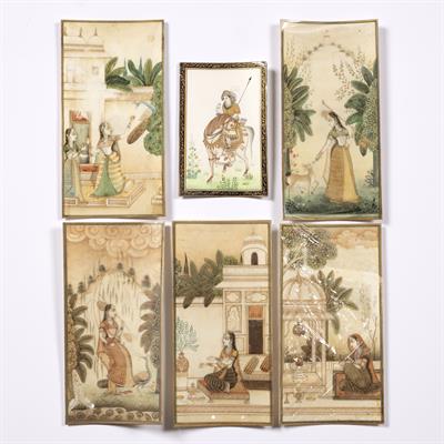 Lot 861 - Six miniatures on ivory