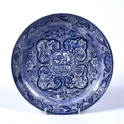 Lot 873 - Blue printed pottery dish