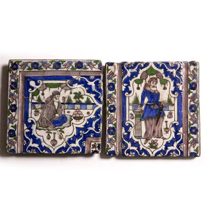 Lot 898 - Two Qajar tiles