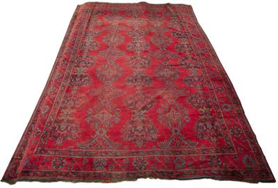 Lot 910 - Large red ground Ushak carpet