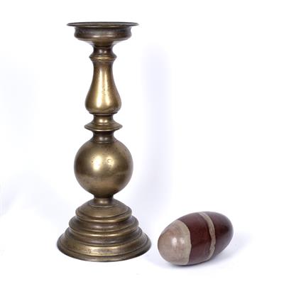 Lot 913 - Tall brass candlestick