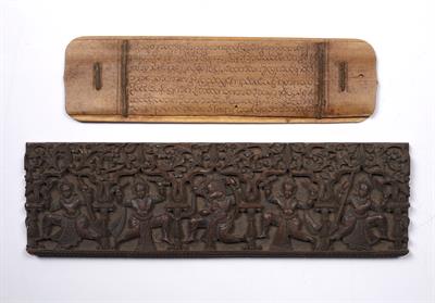 Lot 917 - Carved hardwood panel