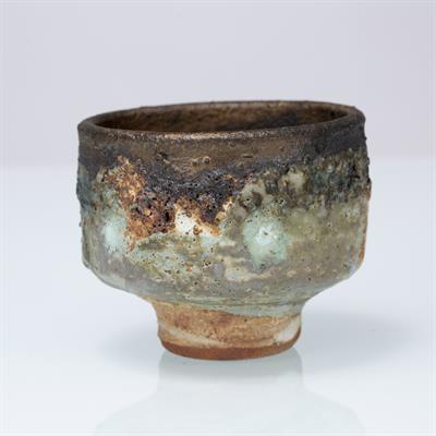 Lot 10 - Robin Welch (1936-2019)
Tea bowl 
stoneware, with textured glaze
impressed potter's seal
9cm high