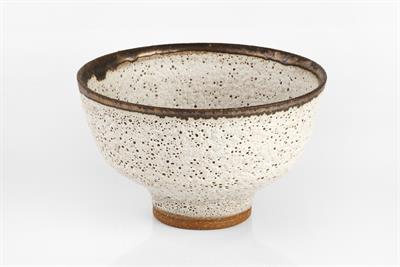 Lot 118 - Peter Wills (Contemporary)
Bowl
stoneware with spotted white glaze and bronze rim
impressed...