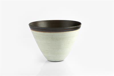 Lot 137 - Sarah Butler and Martin Clark for Heals 
Bowl 
cream glaze with band of blue glaze to rim