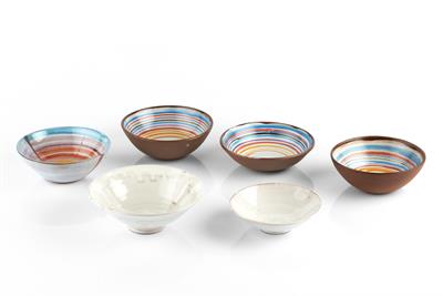 Lot 156 - Alan Caiger-Smith (1930-2020) and Aldermaston Pottery
Six glaze test bowls
with various glaze...