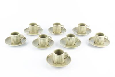 Lot 180 - David Leach (1911-2005)
A set of eight coffee cups and saucers
celadon glaze
impressed potter's...