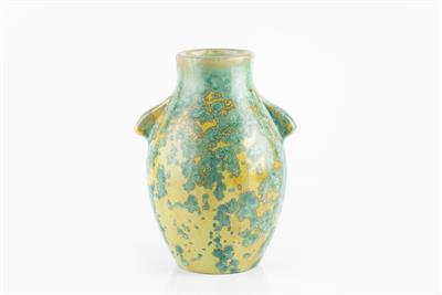 Lot 213 - Pierrefonds
Art pottery vase
green crystalline glaze
painted and impressed mark
23