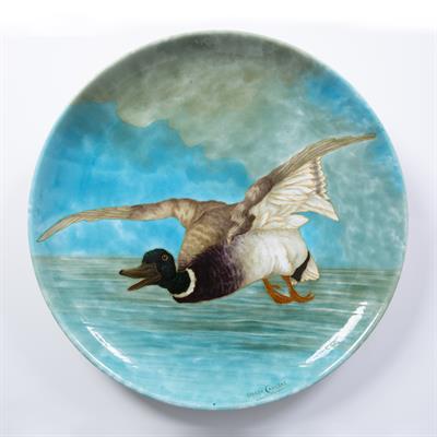 Lot 215 - Ernest Carrier (1858-1908) for Theodore Deck (1823-1891)
Charger
decorated with a mallard in...