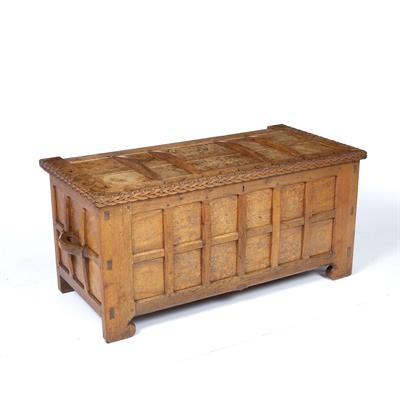 Lot 225 - Attributed to Arthur Romney-Green (1872-1945)
Blanket chest
panelled and pegged construction