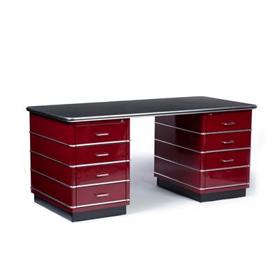 Lot 312 - Muller Mobel Fabrikation for Conran
Chrysler desk
the charcoal matt top on a pair of red...