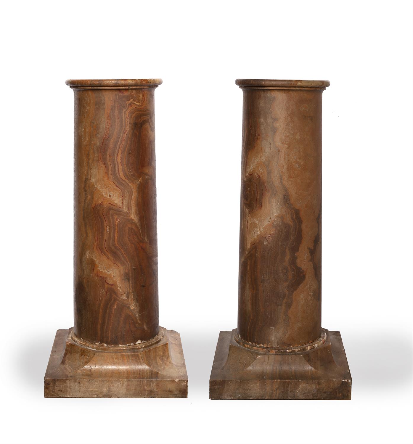 Lot 1 - Pair of Giallo Antico marble columns
