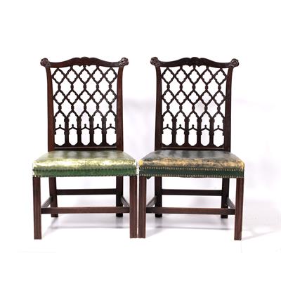 Lot 6 - Pair of Chinese Chippendale style chairs