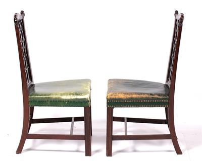 Lot 6 - Pair of Chinese Chippendale style chairs
