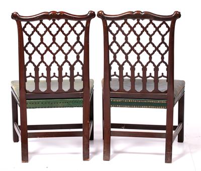 Lot 6 - Pair of Chinese Chippendale style chairs