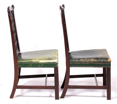 Lot 6 - Pair of Chinese Chippendale style chairs
