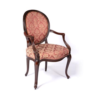 Lot 17 - Hepplewhite style mahogany open armchair