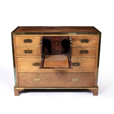 Lot 29 - Campaign style chest of drawers