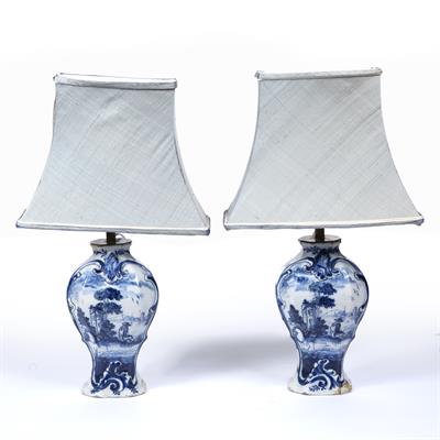 Lot 34 - Pair of Delft vases
