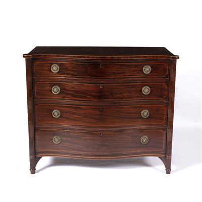 Lot 50 - Hepplewhite style mahogany serpentine chest of drawers