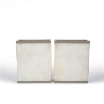 Lot 50A - Pair of alabaster wall lights