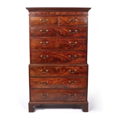 Lot 53 - Mahogany tallboy chest