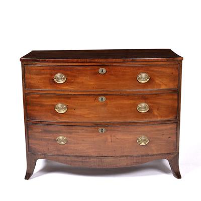 Lot 55 - Mahogany bow front chest of drawers