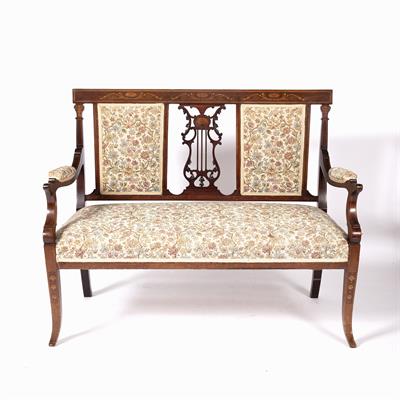 Lot 74 - Satinwood and inlaid sofa
