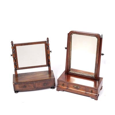 Lot 80 - Mahogany bow front dressing table mirror