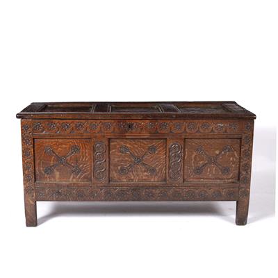 Lot 88 - Carved oak coffer