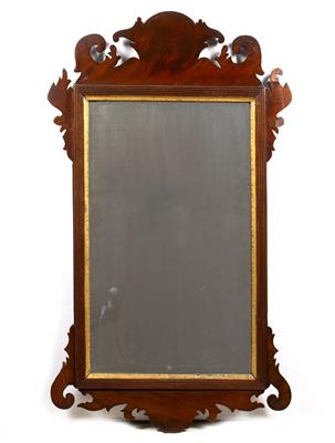 Lot 184 - Mahogany fret framed mirror