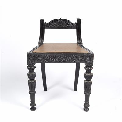 Lot 192B - Anglo/ Indian ebony low chair