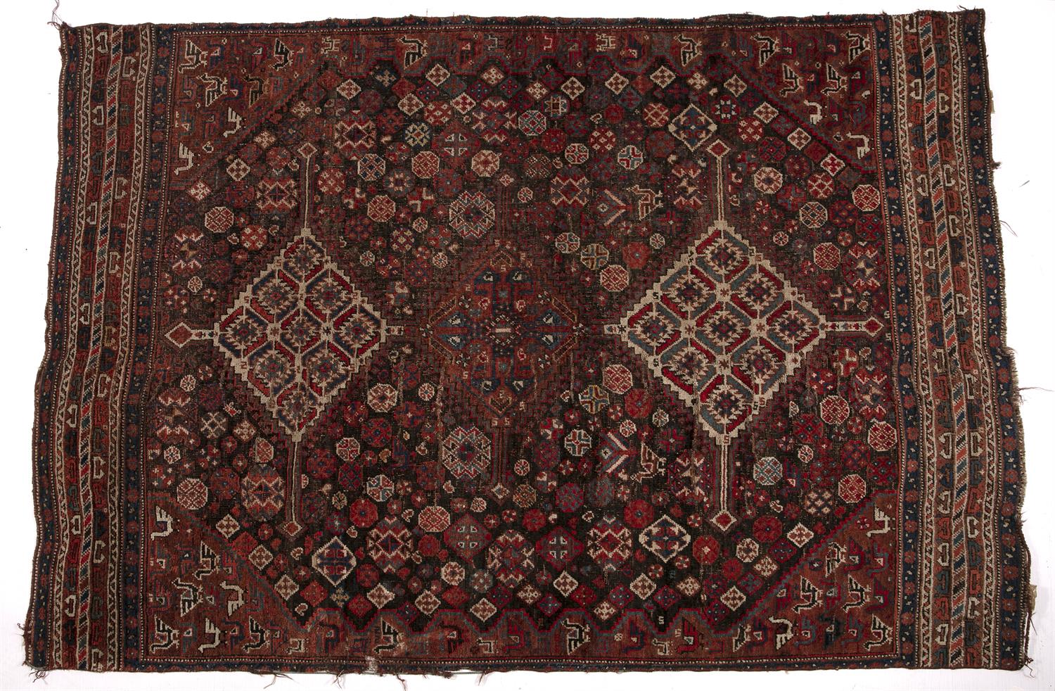 Lot 194 - Caucasian dark blue ground rug