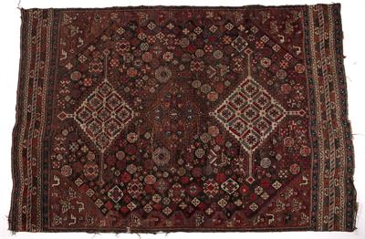 Lot 194 - Caucasian dark blue ground rug